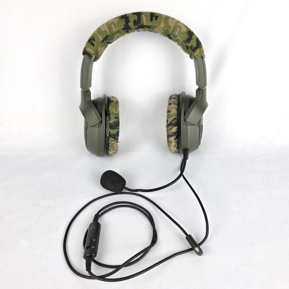Turtle Beach Recon 50p Gaming Headset (works) Olive Green Camo- MIC NOT WORKING